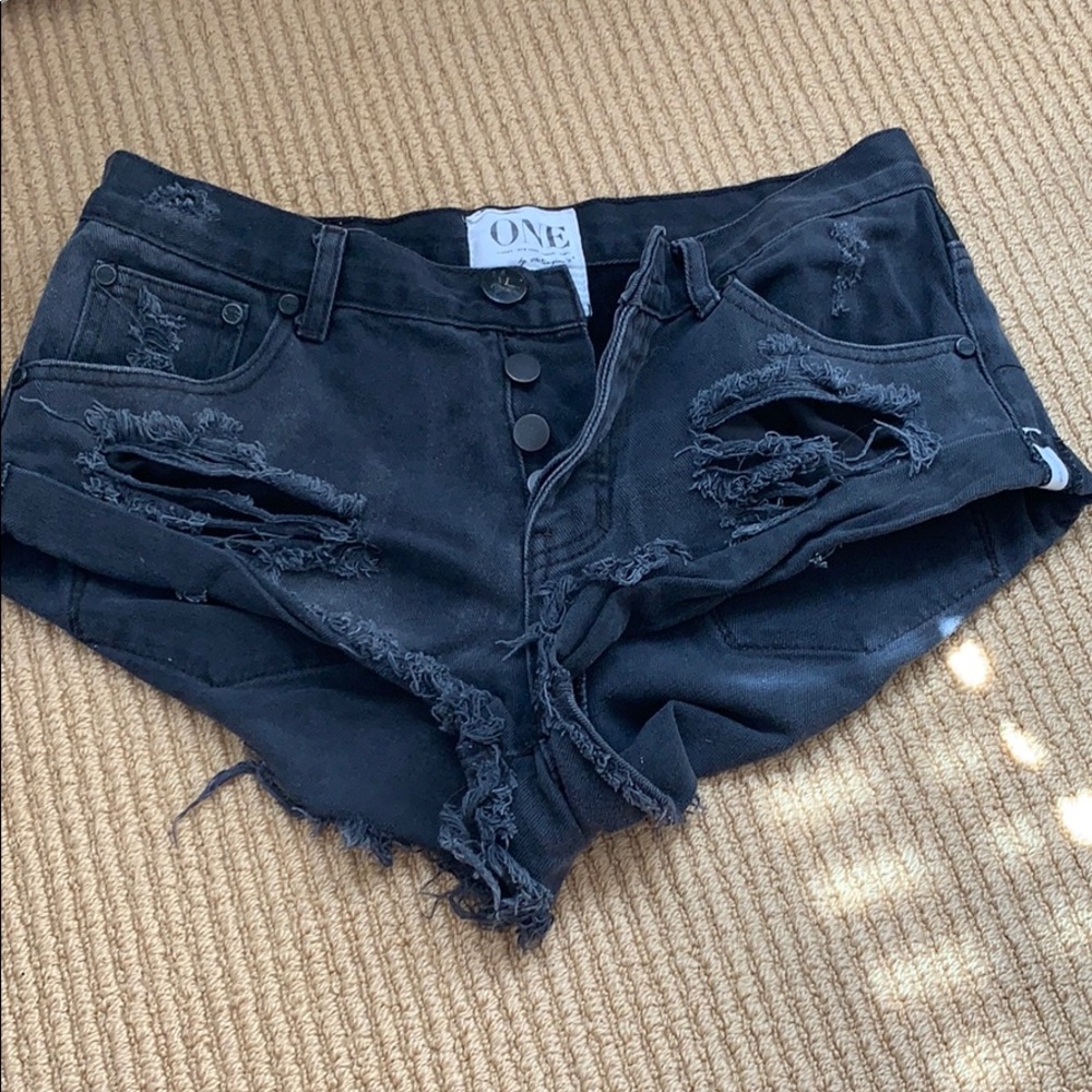 One teaspoon black jean shorts
